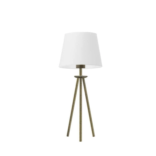 Noční lampička BERGEN bílá se zlatou základnou, moderní stolní lampa do ložnice LYSNE