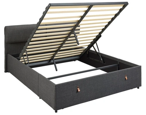 Čalouněná postel Calvi 140x190 do ložnice šedá se zásuvkami