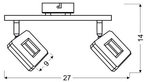 Stropní světlo Cynthia strip 2x5W LED chrom