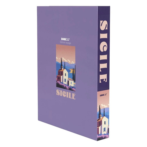 Dekorační krabice kniha Sicile fialová kartonová do ložnice Intesi