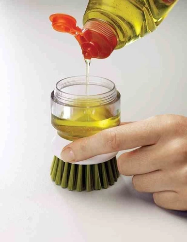 JJ - Kartáč na mytí nádobí s pumpičkou, šedý