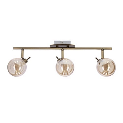 Moderní zlaté stropní svítidlo Lentini se 3 skleněnými světly do obýváku a ložnice