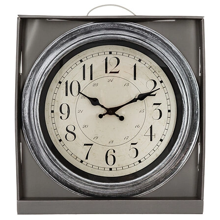 Nástěnné hodiny Moldi Atmosphera šedé 40 cm tiché rustikální do obýváku