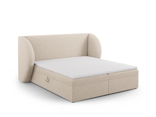 Čalouněná postel Miley béžová 180x200 s úložným prostorem moderní do ložnice