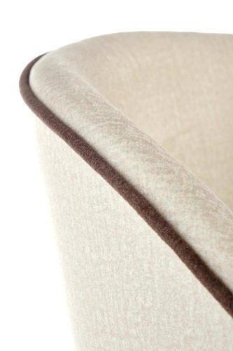 Čalouněná sametová jídelní židle Blanche skandinávská dub krémová s područkami