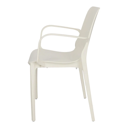 Zahradní židle Ginevra SCAB Design bílá s područkami, stohovatelná, moderní plast