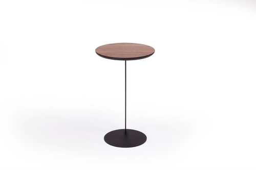 Konferenční stolek ODEN kulatý moderní loftový americký ořech 30 cm do obýváku NORDIFRA