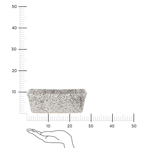 Keramická forma na biskupský chlebíček Intesi Piedra 28 cm bílá-černá, obdélníková forma na pečení chleba