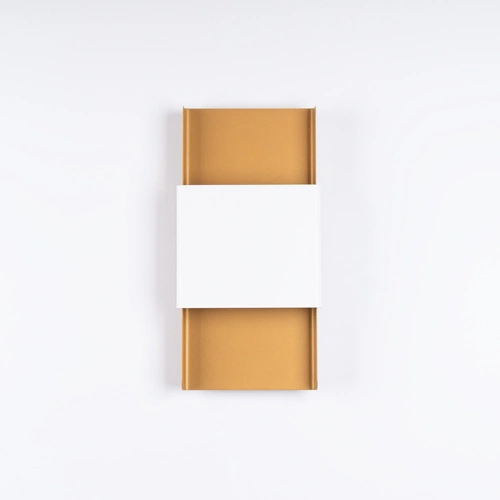 Moderní nástěnné svítidlo DURLIN zlaté a bílé SOLLUX LIGHTING do obýváku a ložnice 40 cm