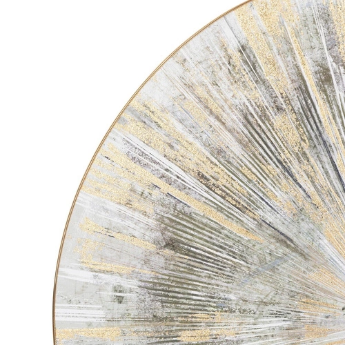 Nástěnná dekorace Izzie 80 cm šedá se zlatým vzorem, moderní ozdoba na stěnu do obýváku Atmosphera