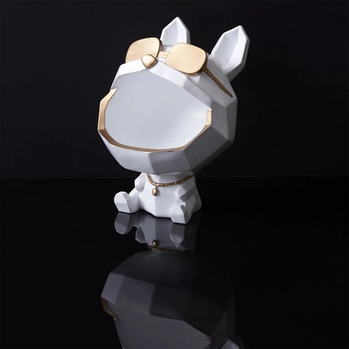 Keramický organizér na šperky ve tvaru bílého psa Intesi glamour 23,5 cm do obýváku