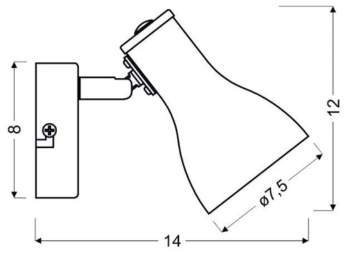 Nástěnné svítidlo Julie šedé moderní kovové nastavitelné do ložnice a obývacího pokoje CANDELLUX
