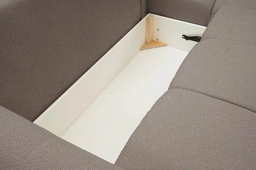 Rohová rozkládací pohovka Bode pravá hnědá moderní do obýváku s úložným prostorem Intesi