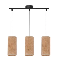 Závěsná lampa Aragona černá 3x60 E27 korkové stínidlo
