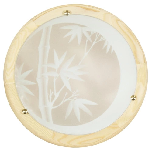Stropní svítidlo Bamboo 40 kulaté dřevěno-skleněné bílé do obýváku a kuchyně CANDELLUX