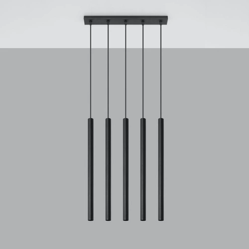 Závěsné svítidlo Pastelo 5 černé moderní do obýváku a nad stůl Sollux Lighting