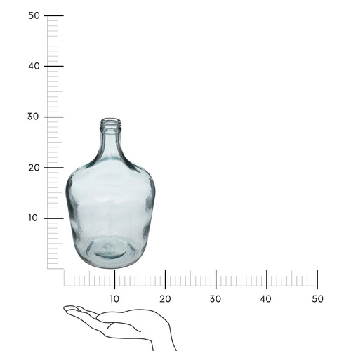 Skleněná váza DemiJohn 30 cm modrá boho na květiny do obýváku Atmosphera