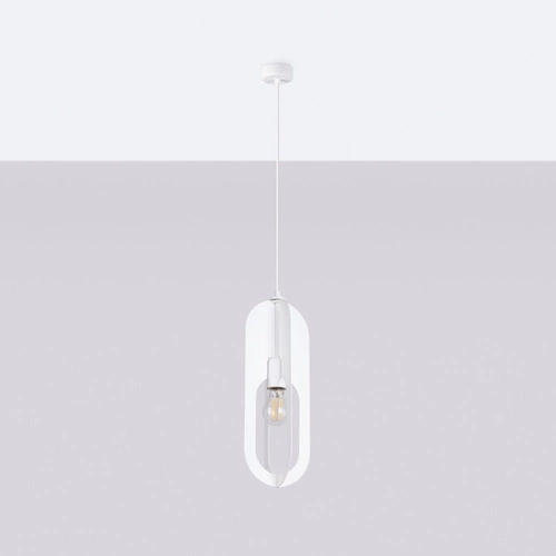 Moderní bílý závěsný lustr NICUS 1 do obýváku, jídelny nebo kuchyně kovový 140 cm