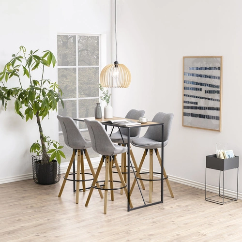 Barová stolička Dima Melange šedá / dřevo