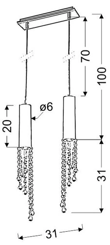 Moderní závěsné LED svítidlo Duero chrom nastavitelné do obýváku, kuchyně a jídelny