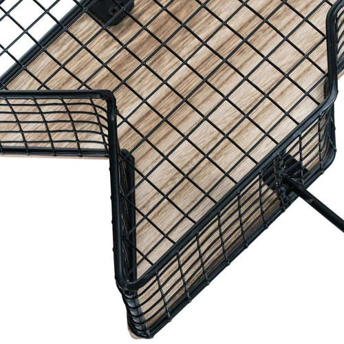 Nástěnný věšák do předsíně Intesi Arrow černý, industriální s policí na drobnosti