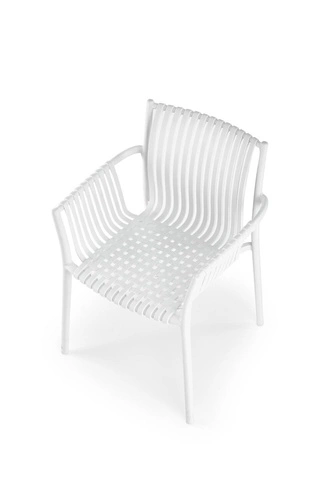 Bílá jídelní a zahradní židle Nathan Intesi s područkami, moderní a snadno čistitelná