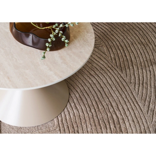 Annecy moderní kulatý konferenční stolek keramický travertin 70 cm