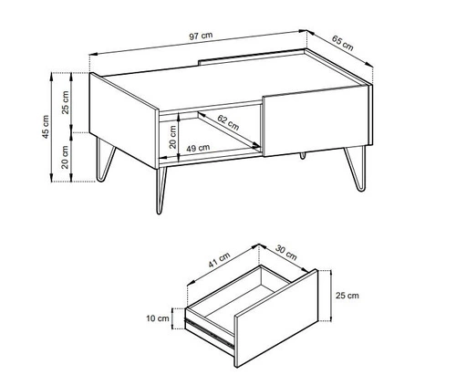Široká komoda Marbren černá       