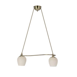 Závěsná lampa Serano patina 2x60W E27 krémové stínítko