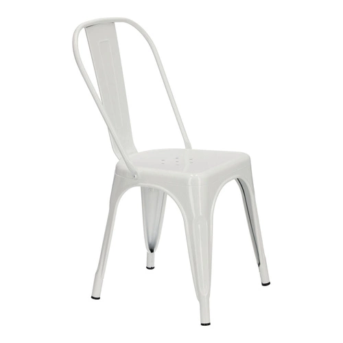 Kovová židle Paris bílá inspirovaná Tolixem do jídelny a kuchyně moderní D2.DESIGN
