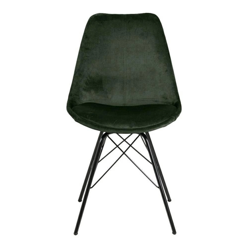 Zelená čalouněná sametová židle Eris VIC Actona do jídelny a obýváku na černých nohách