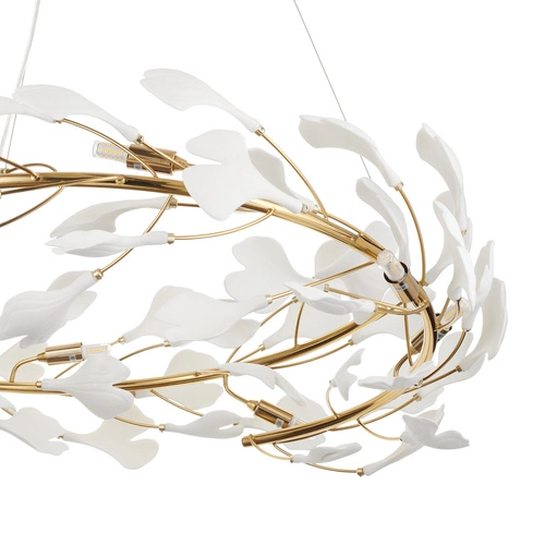 BOTANIKA závěsná lampa zlatá bílá 80 cm