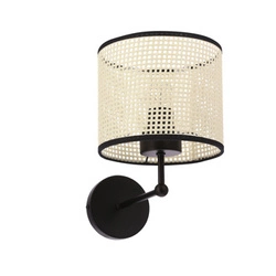 Nástěnné svítidlo TOPI černé 1x40W E27 krémové stínítko