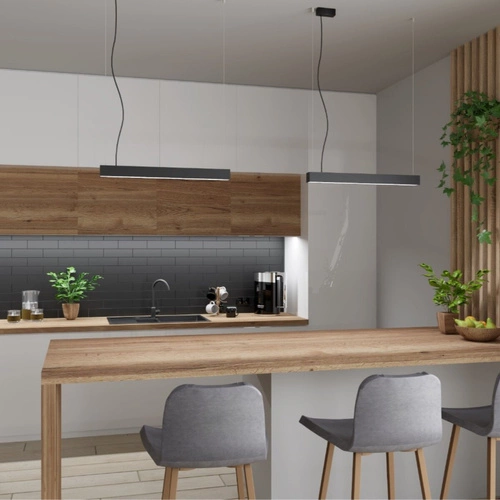 Závěsné LED svítidlo Pinne 117 cm šedé moderní nad stůl do kuchyně a jídelny