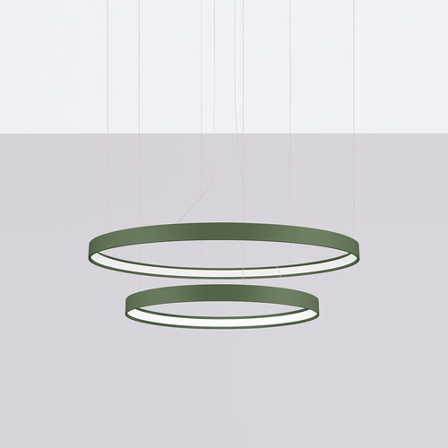 Moderní LED lustr RIO 2 zelená olivová, nastavitelný do obývacího pokoje a jídelny, 78 cm