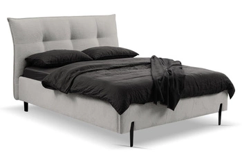 Čalouněná postel do ložnice Biscuit 140x200 šedá s úložným prostorem skandinávský styl