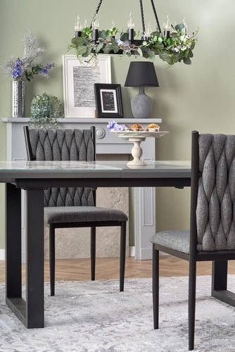 Rozkládací stůl Rowel bílý mramor moderní do jídelny a obýváku 160–200 cm Intesi