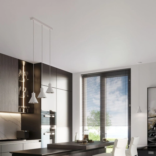 Závěsné svítidlo TAZILA 3 bílé moderní kovové do obýváku a nad kuchyňský ostrůvek