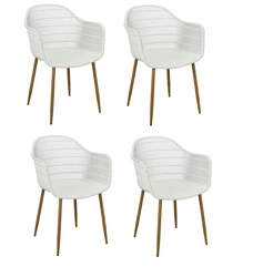 Sada 4 jídelních židlí Becker bílá/přírodní