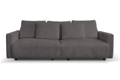 Rozkládací pohovka Loppie manšestrová s funkcí spaní do obýváku tmavě šedá moderní