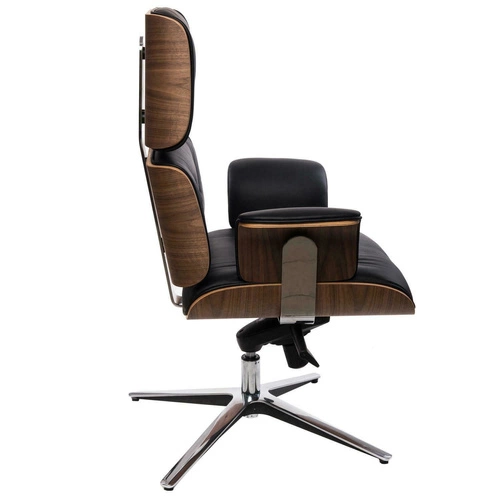 Ergonomická kancelářská židle VIP Exclusive Home černá kožená s podnožkou otočná D2.DESIGN