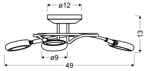 Aurelion stropní LED svítidlo chrom kulaté 49 cm moderní do obývacího pokoje a ložnice CANDELLUX