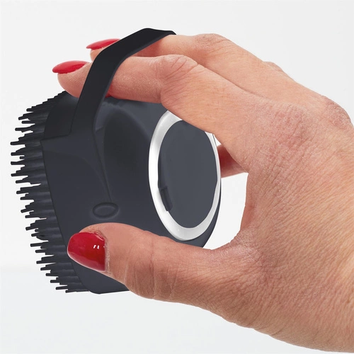 Intesi červený kuchyňský kartáč na nádobí s dávkovačem na mycí prostředek moderní