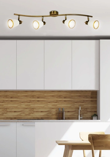 Stropní svítidlo Regent moderní nastavitelná bílá zlatá do obýváku a jídelny 81 cm