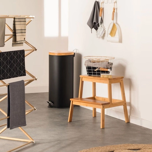 Bambusová ergonomická dvoustupňová stolička 5five simply smart do kuchyně a koupelny boho