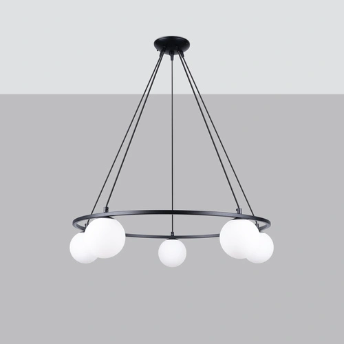 Moderní lustr YOLI 5 černý stropní svítidlo koule do obýváku a jídelny 80 cm