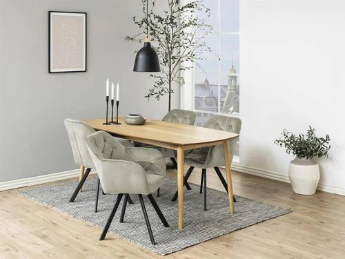 Jídelní otočná židle Lola VIC Actona sametová písková s područkami