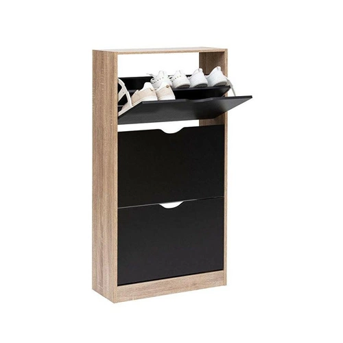 Vysoká černá loftová botníková skříň Tiro 5five simply smart se 3 zásuvkami do předsíně