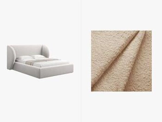 Postel do ložnice Miley béžová moderní s úložným prostorem 200x200 boucle glamour