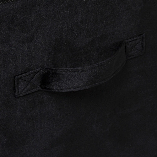 Skládací látková krabice do regálu 31x31 sametová černá s úchytkou